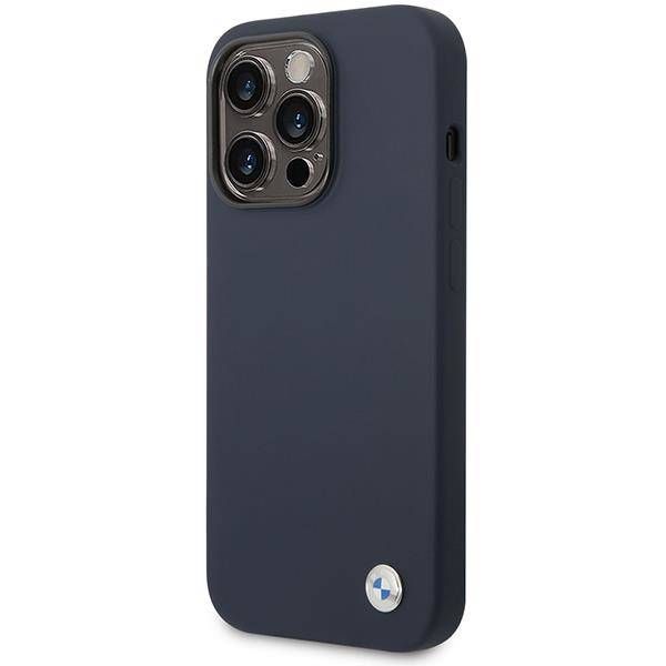 Coque BMW iPhone 14 Pro 6,1" navy Silicone Metal Logo MagSafe