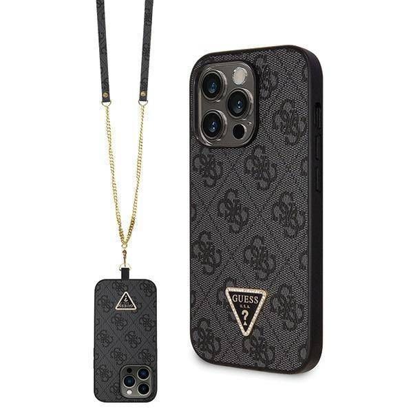 Coque Guess  iPhone 14 Pro 6.1" black hardcase Crossbody 4G Metal Logo