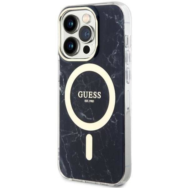 Coque Guess iPhone 14 Pro 6.1" black hardcase Marble MagSafe