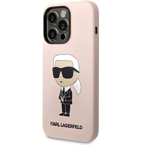 Coque Karl Lagerfeld KLHCP14LSNIKBCP iPhone 14 Pro 6,1" hardcase pink Silicone Ikonik