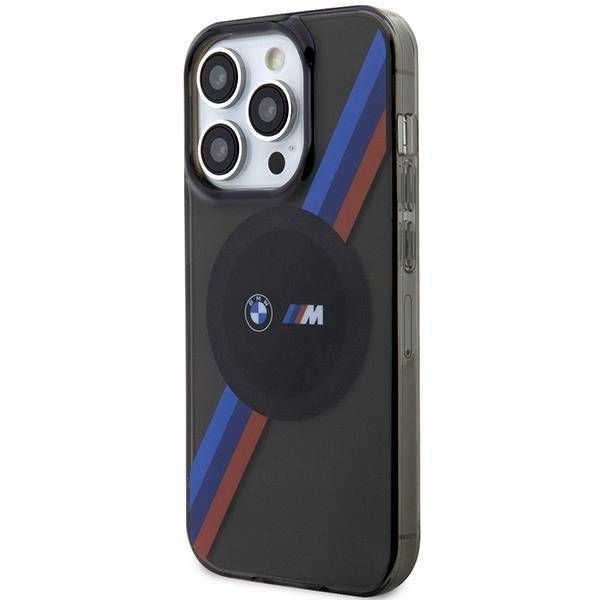 Coque BMW iPhone 14 Pro Max 6,7" grey hardcase Tricolor Stripes MagSafe
