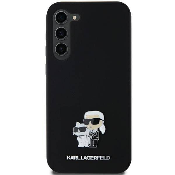 Coque Karl Lagerfeld KLHCSA55SMHKCNPK Samsung Galaxy A55 A556 hardcase black Silicone Karl&Choupette Metal Pin