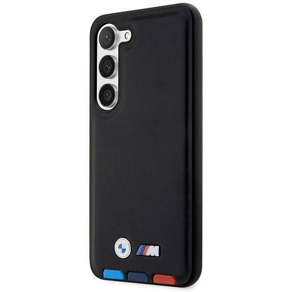 Coque BMW Samsung Galaxy S23 S911 black Leather Stamp Tricolor