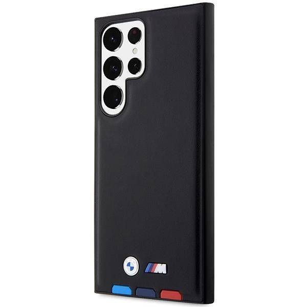Coque BMW Samsung S23 Ultra S918 black Leather Stamp Tricolor