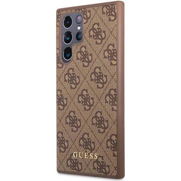 Coque Guess Samsung Galaxy S23 Ultra S918 brown hard case 4G Metal Gold Logo