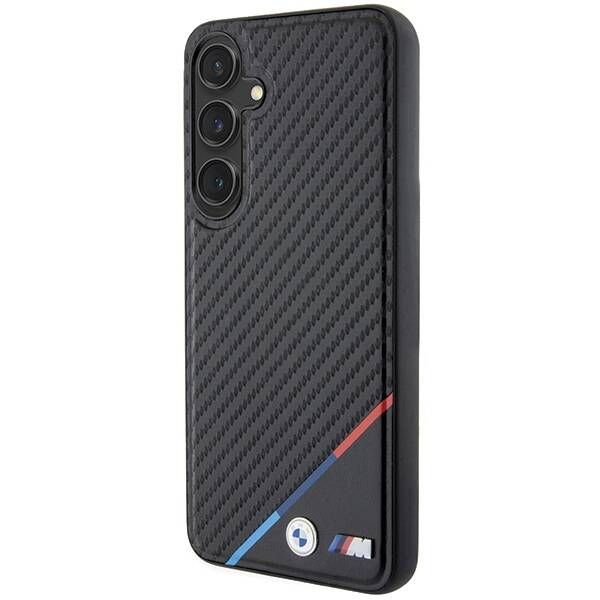 Coque BMW Samsung Galaxy S24 black hardcase Carbon Tricolor Line MagSafe