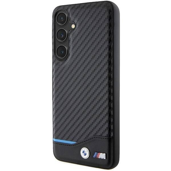 Coque BMW Samsung Galaxy S24+ S926 black Leather Carbon