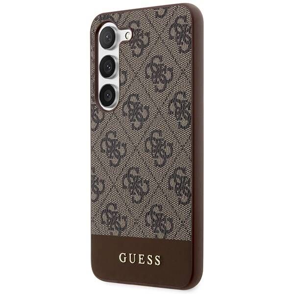 Coque Guess Samsung Galaxy S24 S921 brown hardcase 4G Stripe Collection