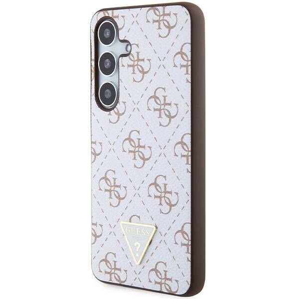 Coque Guess Samsung Galaxy S24+ White Hardcase 4G Triangle Collection
