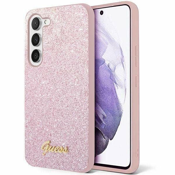 Coque Guess Samsung Galaxy S24+ S926 pink hardcase Glitter Script