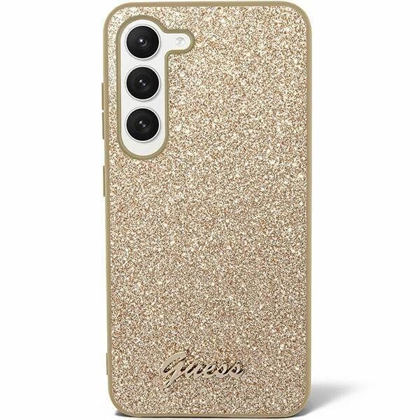 Coque Guess Samsung Galaxy S24 S921 gold hardcase Glitter Script