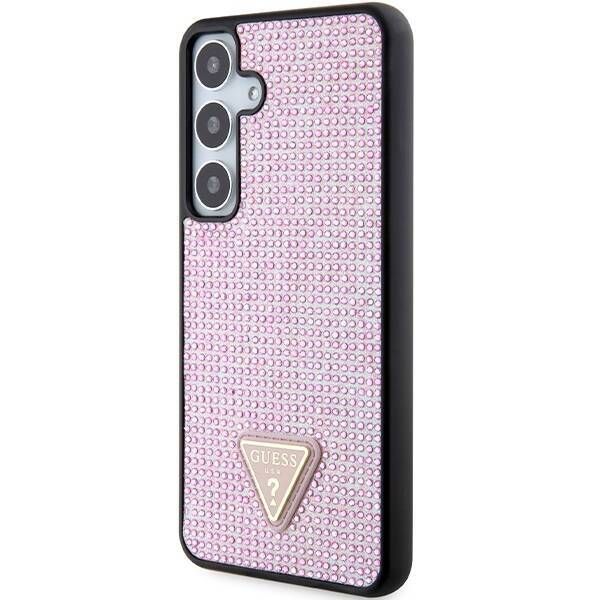 Coque Guess Samsung Galaxy S24+ S926 pink hardcase Rhinestone Triangle