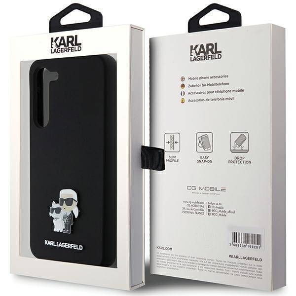 Coque Karl Lagerfeld KLHCS24MSMHKCNPK Samsung Galaxy S24+ S926 hardcase black Silicone Karl&Choupette Metal Pin