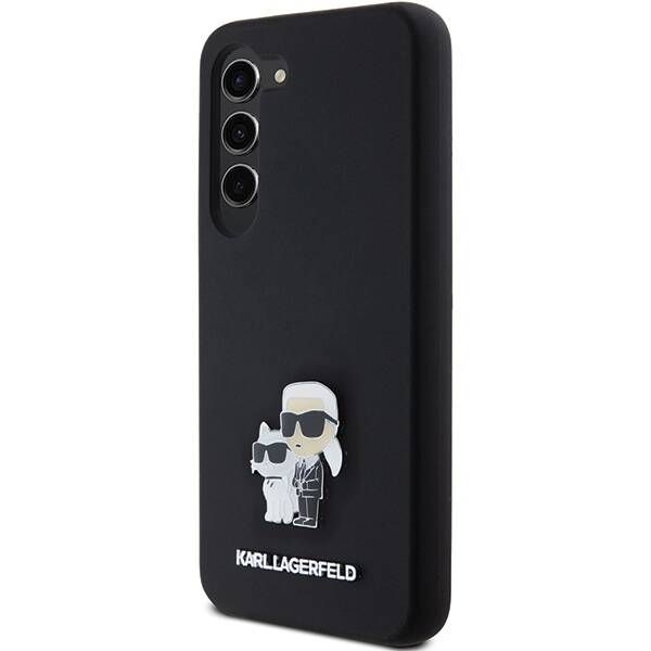 Coque Karl Lagerfeld KLHCS24SSMHKCNPK Samsung Galaxy S24 S921 hardcase black Silicone Karl&Choupette Metal Pin