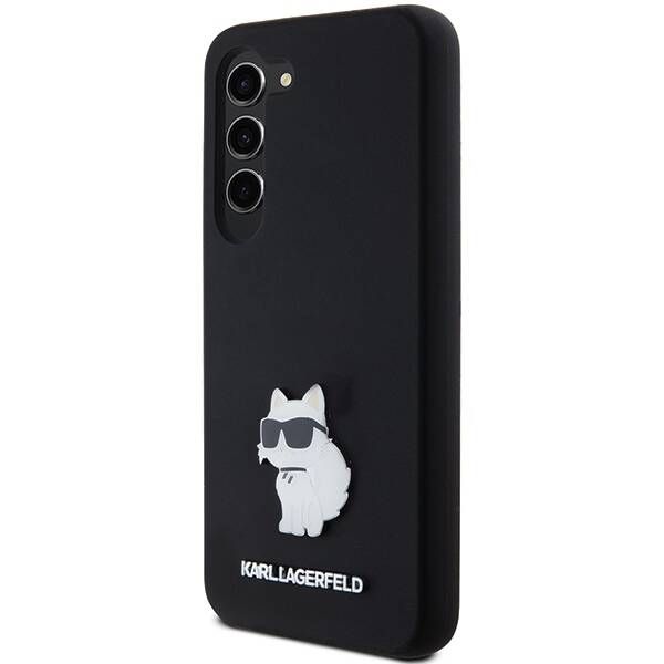 Coque Karl Lagerfeld KLHCS24SSMHCNPK Samsung Galaxy S24 S921 black hardcase Silicone Choupette Metal Pin