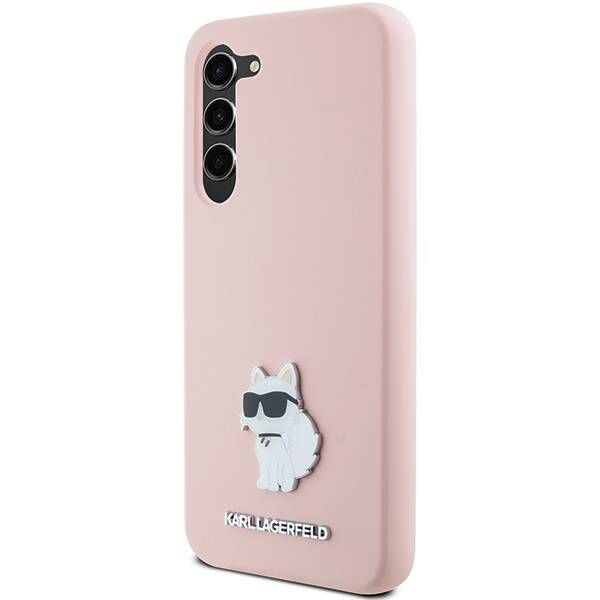 Coque Karl Lagerfeld KLHCS24SSMHCNPP Samsung Galaxy S24 S921 pink Silicone Choupette Metal Pin