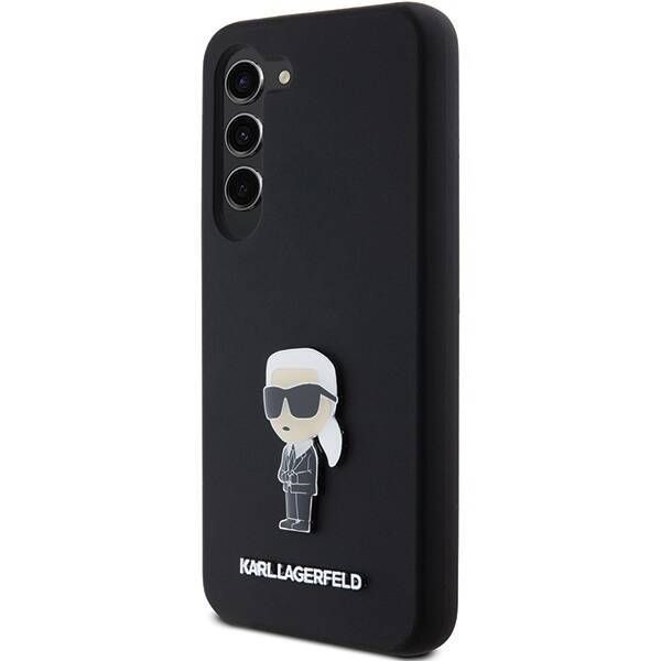 Coque Karl Lagerfeld KLHCS24SSMHKNPK Samsung Galaxy S24 S921 black Silicone Ikonik Metal Pin