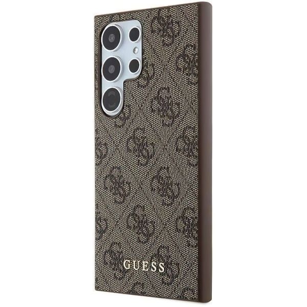 Coque Guess Samsung Galaxy S24 Ultra S928 brown hardcase 4G Metal Gold Logo