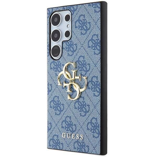Coque Guess Samsung Galaxy S24 Ultra blue hardcase 4G Big Metal Logo