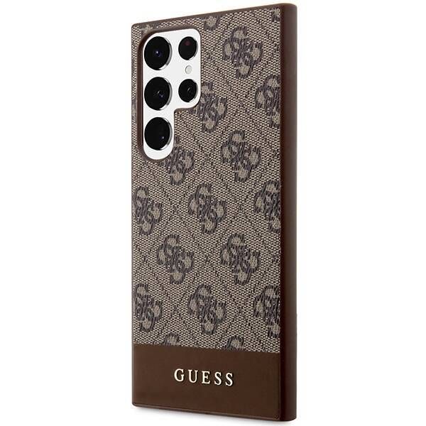 Coque Guess Samsung Galaxy S24 Ultra S928 brown hardcase 4G Stripe Collection