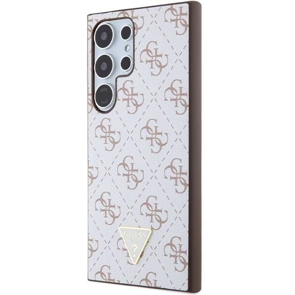 Coque Guess Samsung Galaxy S24 Ultra White Hardcase 4G Triangle Collection