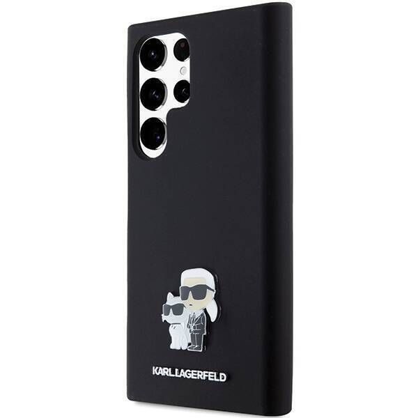Coque Karl Lagerfeld KLHCS24LSMHKCNPK Samsung Galaxy S24 Ultra S928 hardcase black Silicone Karl&Choupette Metal Pin