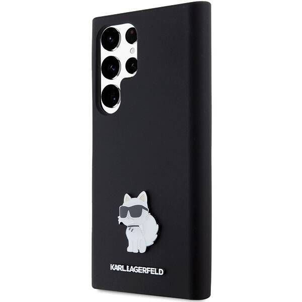 Coque Karl Lagerfeld KLHCS24LSMHCNPK Samsung Galaxy S24 Ultra S928 black hardcase Silicone Choupette Metal Pin