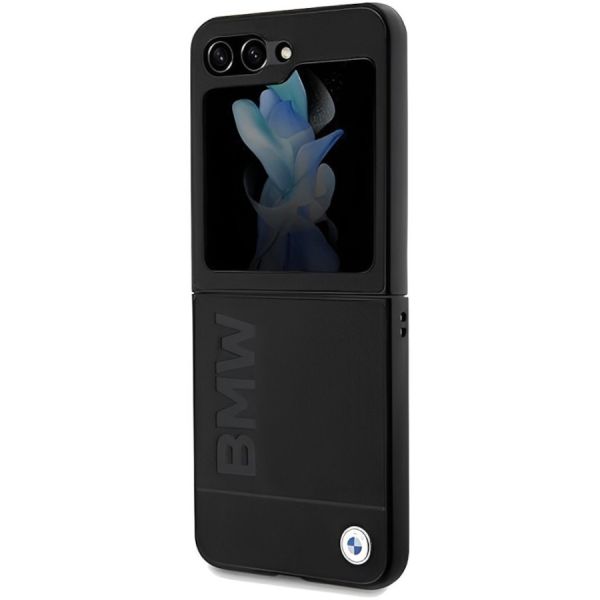 Coque Samsung Gaxaly Z Flip5 F731 black Leather Hot Stamp