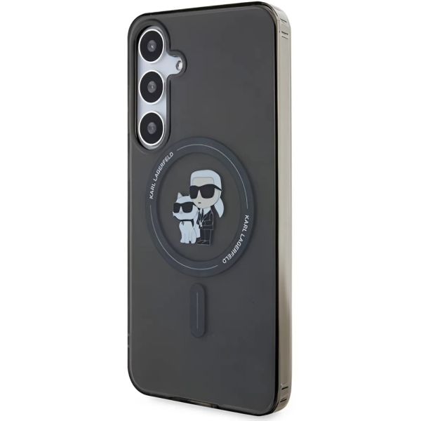 Coque Karl Lagerfeld KLHMS24MHGKCNOK Samsung Galaxy S24+ S926 black hardcase IML Karl&Choupette Glitter MagSafe