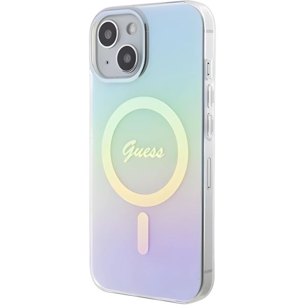 Coque Guess iPhone 15/14/13 6.1" turquoise hardcase IML Iridescent MagSafe