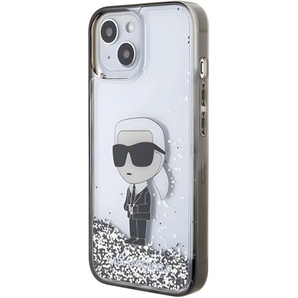 Coque Karl Lagerfeld KLHCP15SLKKNSK iPhone 15/14/13 6.1" transparent hardcase Liquid Glitter Ikonik