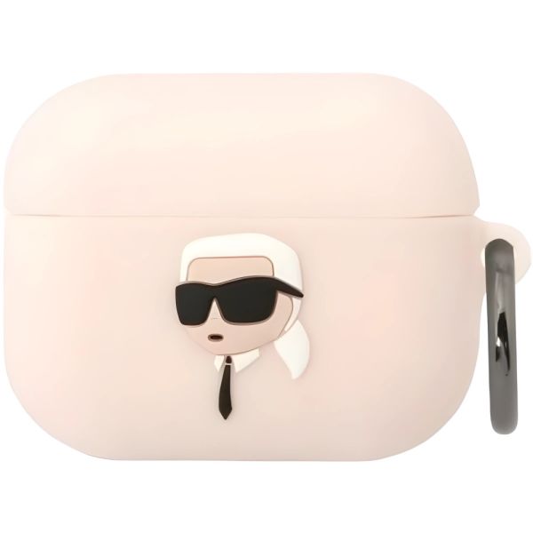 Coque Karl Lagerfeld KLAPRUNIKP AirPods Pro pink Silicone Karl Head 3D