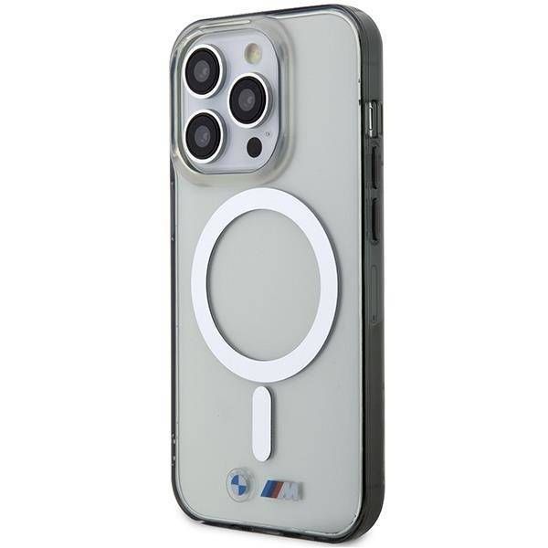 Coque BMW  iPhone 14 Pro 6.1" transparent hardcase Silver Ring MagSafe