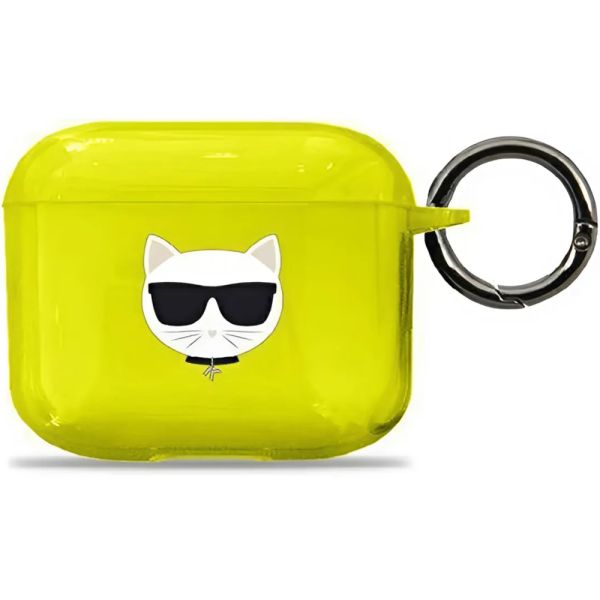 Coque Karl Lagerfeld KLA3UCHFY AirPods 3 yellow Choupette