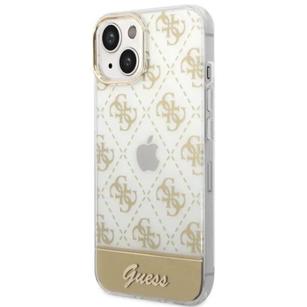 Coque Guess iPhone 14 Plus/15 Plus 6.7" gold hardcase 4G Pattern Script