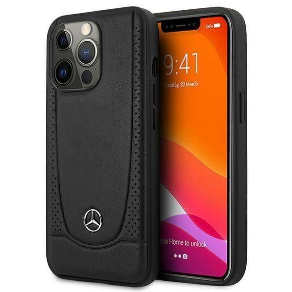 Coque Mercedes iPhone 15 Pro 6.1" black hardcase Leather Urban